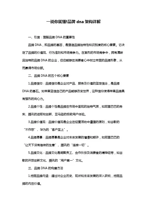 一说你就懂!品牌dna架构详解