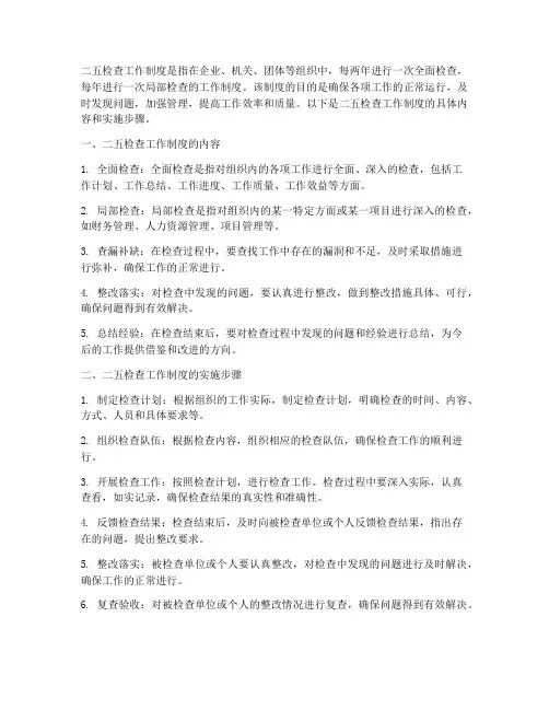 二五检查工作制度
