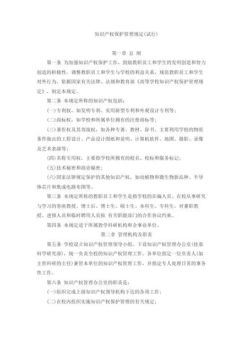 知识产权保护管理规定