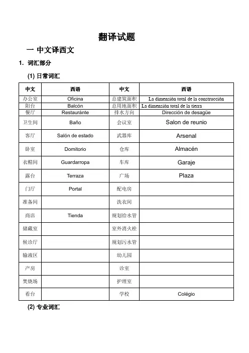 西语翻译试题-021