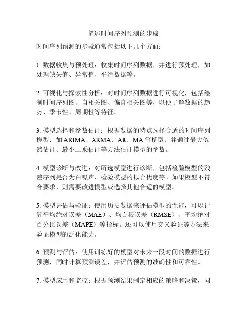 简述时间序列预测的步骤