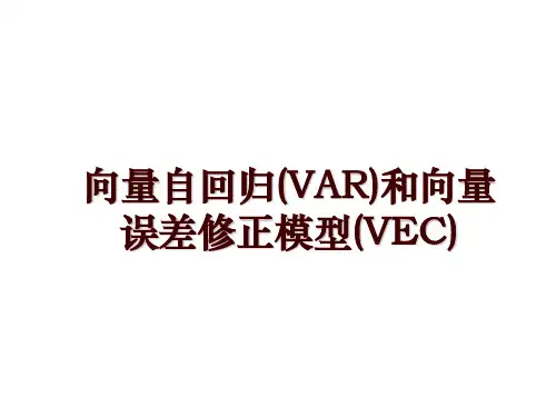 向量自回归(VAR)和向量误差修正模型(VEC)