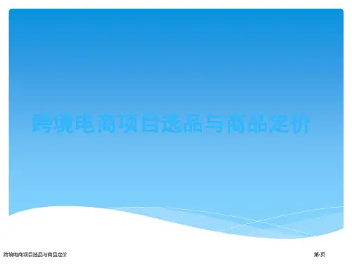 跨境电商项目选品与商品定价