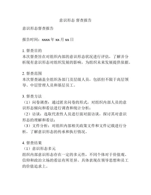 意识形态 督查报告