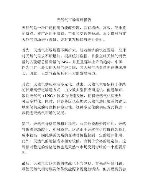 天然气市场调研报告