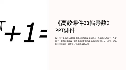 《高数课件23偏导数》课件