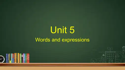 人教版高中英语必修一Unit 5 words and expressions