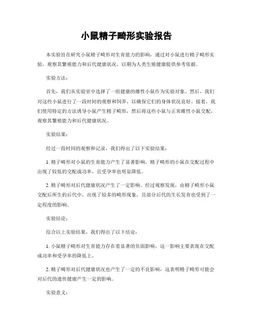 小鼠精子畸形实验报告