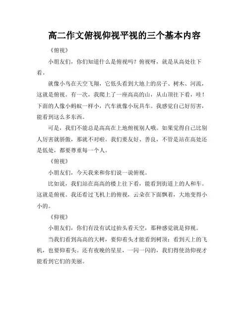 高二作文俯视仰视平视的三个基本内容