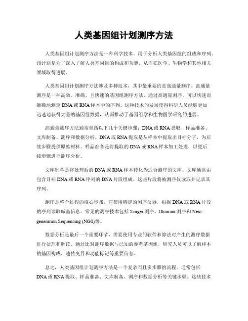 人类基因组计划测序方法
