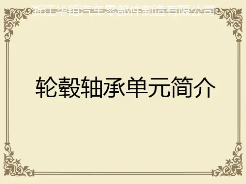 某汽车零部件制造公司轮毂轴承单元简介(ppt 18页)