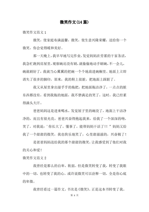 微笑作文(14篇)