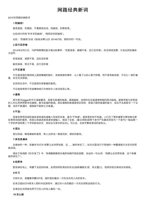 网路经典新词