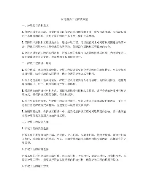 河道整治工程护坡方案