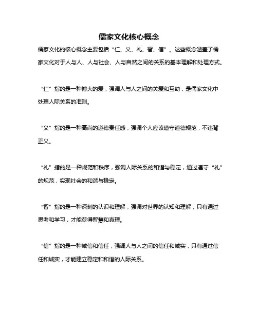 儒家文化核心概念