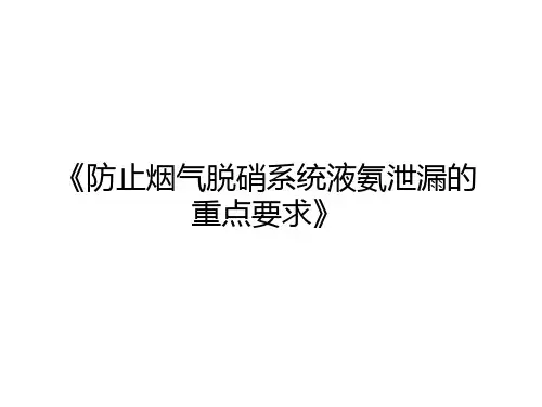 氨区重点要求(讲演稿11.6)