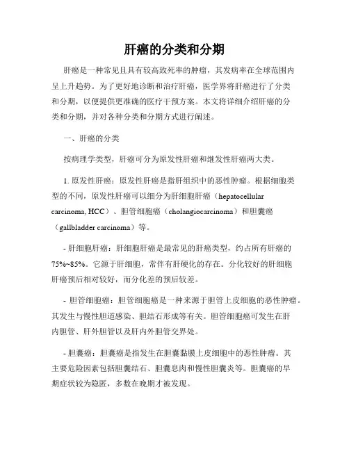 肝癌的分类和分期