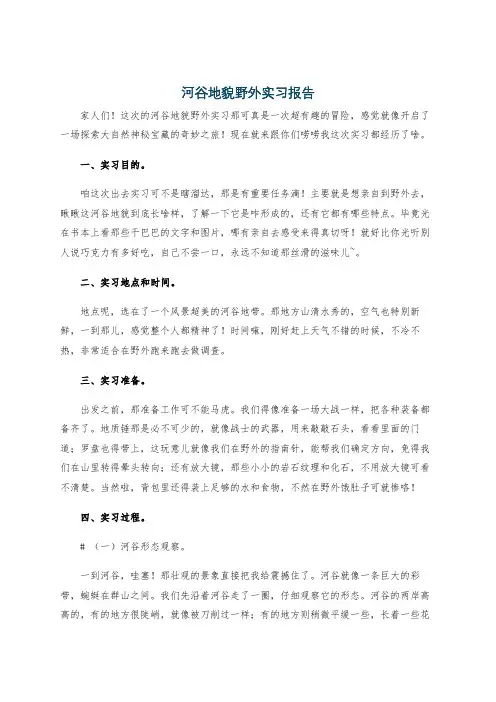 河谷地貌野外实习报告