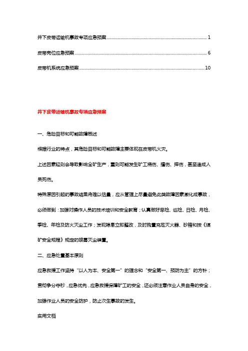 皮带机应急预案
