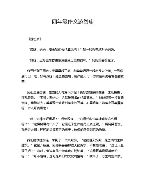 四年级作文游岱庙