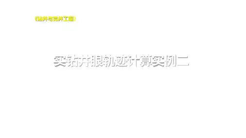 实钻井眼轨迹计算实例2