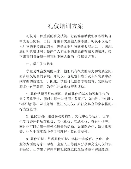 礼仪培训方案