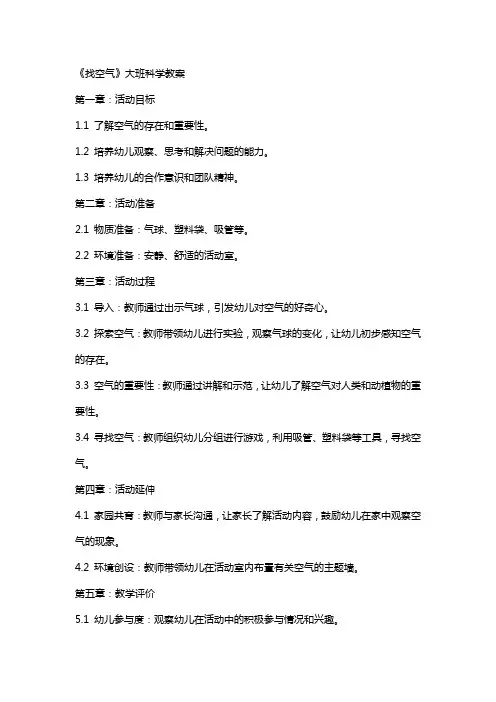 《找空气》大班科学教案