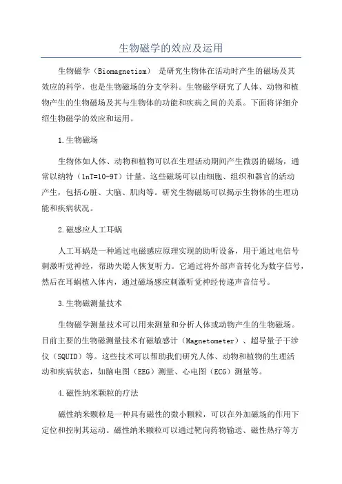 生物磁学的效应及运用
