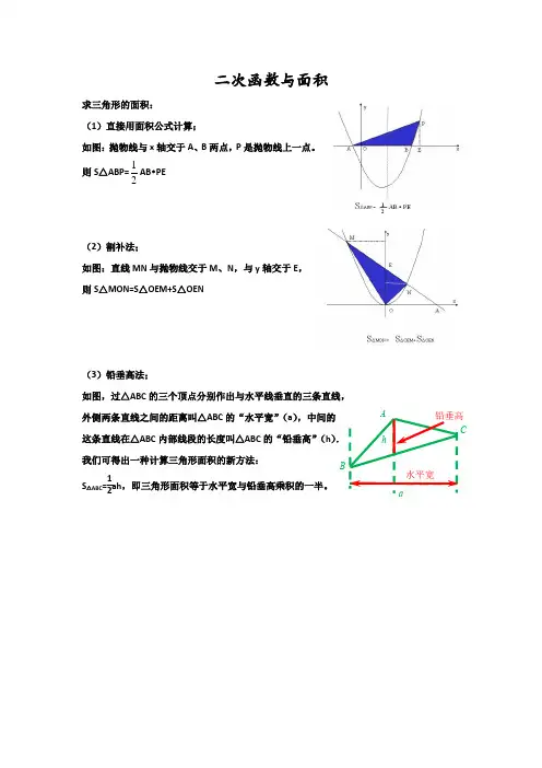 二次函数与面积