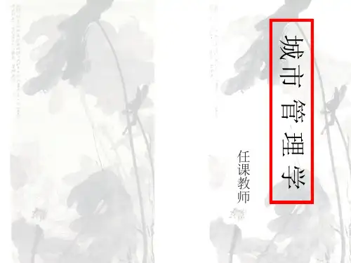 城市管理学ppt课件