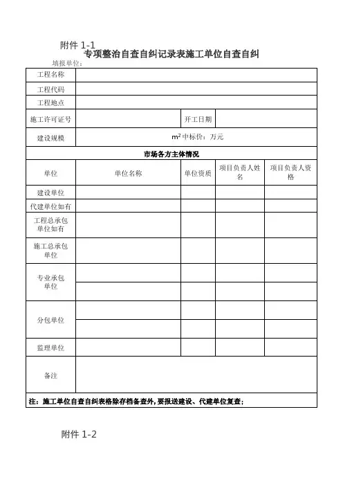 专项整治自查自纠记录表