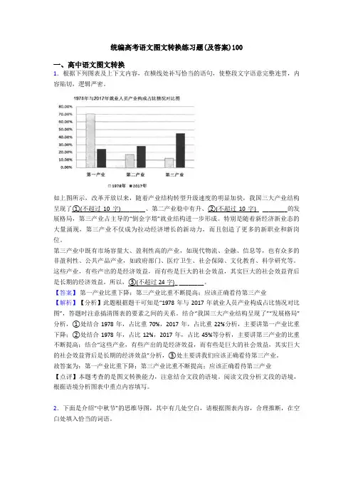统编高考语文图文转换练习题(及答案)100