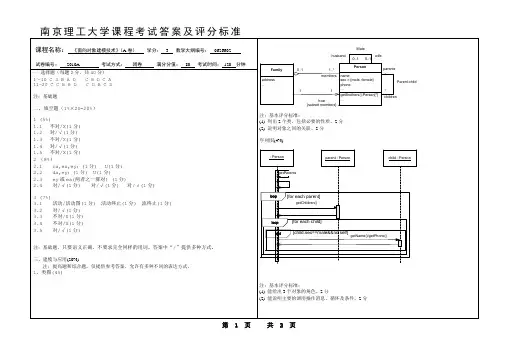 面向对象建模2010_A参考答案