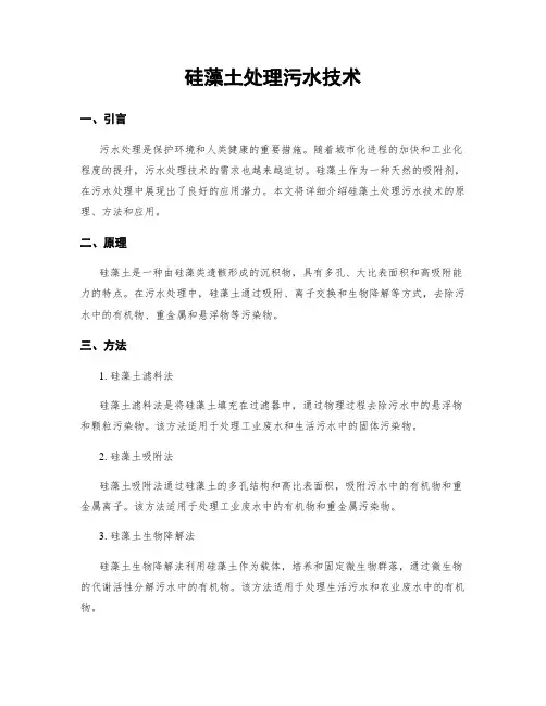 硅藻土处理污水技术