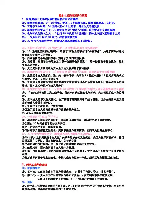 资本主义经济近代化历程