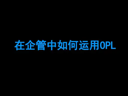 OPL管理培训内容 14页