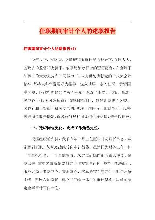 任职期间审计个人的述职报告
