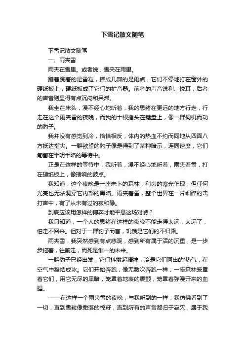 下雪记散文随笔