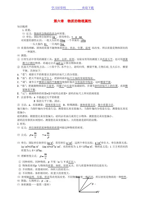 八年级物理下册知识点复习苏科版