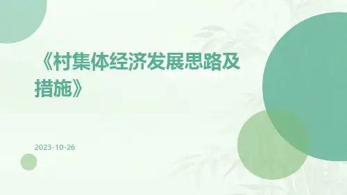 村集体经济发展思路及措施