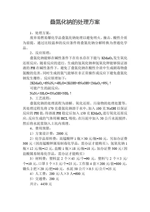 叠氮化钠的处理方案