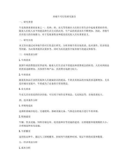 养殖牛可行性研究报告