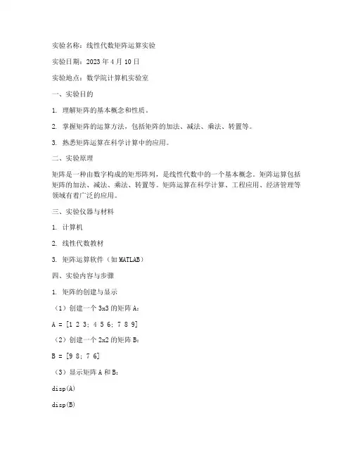 数学院的实验报告