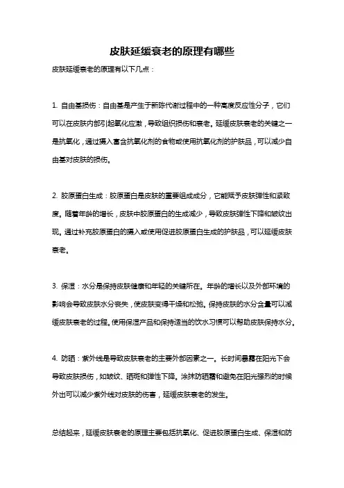 皮肤延缓衰老的原理有哪些