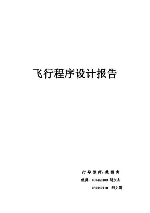 飞行程序设计报告1