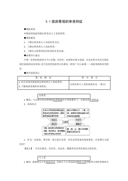 教学设计3： 3.1旅游景观的审美特征
