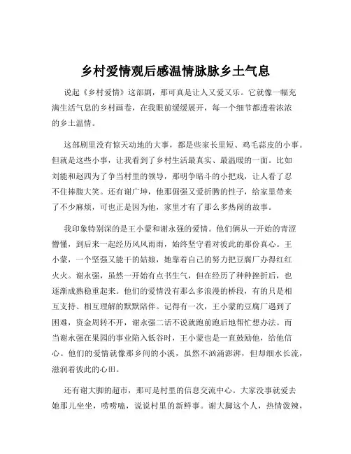 乡村爱情观后感温情脉脉乡土气息