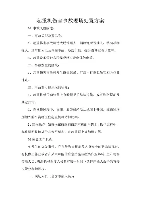 起重机伤害事故现场处置方案