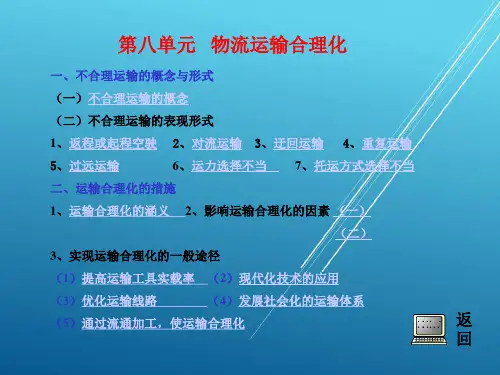 运输作业实务第八单元   物流运输合理化 (2)