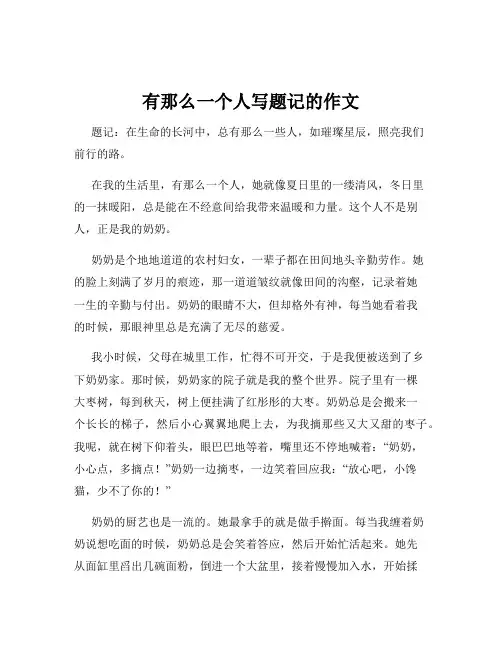 有那么一个人写题记的作文